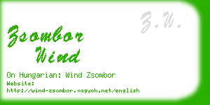 zsombor wind business card